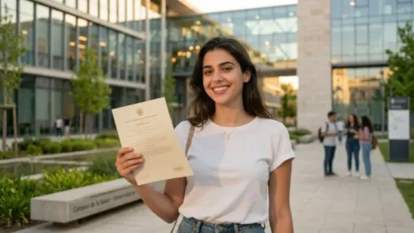 Aptis B1 para cerrar el grado — Campus Study Centre Estudiante universitario certificando el B1 con Aptis en Valencia
